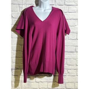 Vintage Saint Laurent Rive Gauche Cashmere Cranberry Knit Sweater LS Sweater M